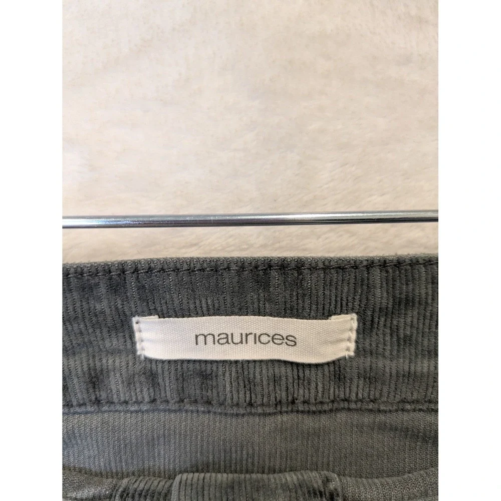 Maurices Womens Gray Corduroy‎ Button Front A Line Mini Skirt Size 14W